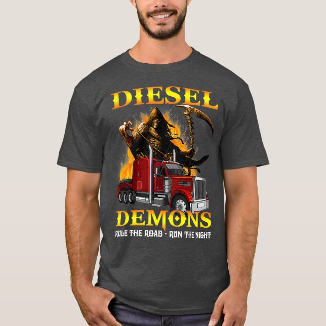 T-shirt Les Démons Diesel Régissent La Route Traversent Le (Devant)