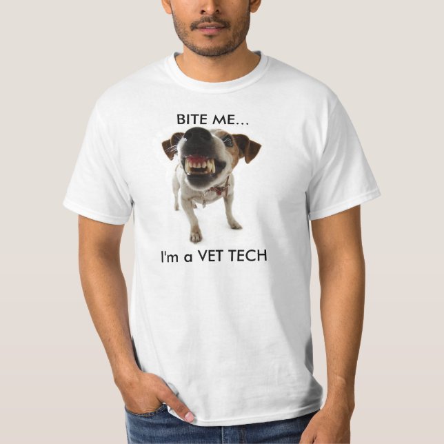 T-shirt les dents de chien, ME MORDENT…, je suis un (Devant)
