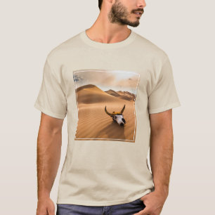 T-shirt Les déserts   Crâne de vache Dunes de sable ondulé