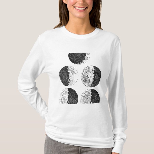 T-shirt Les dessins de Galileo des phases de la lune (Devant)