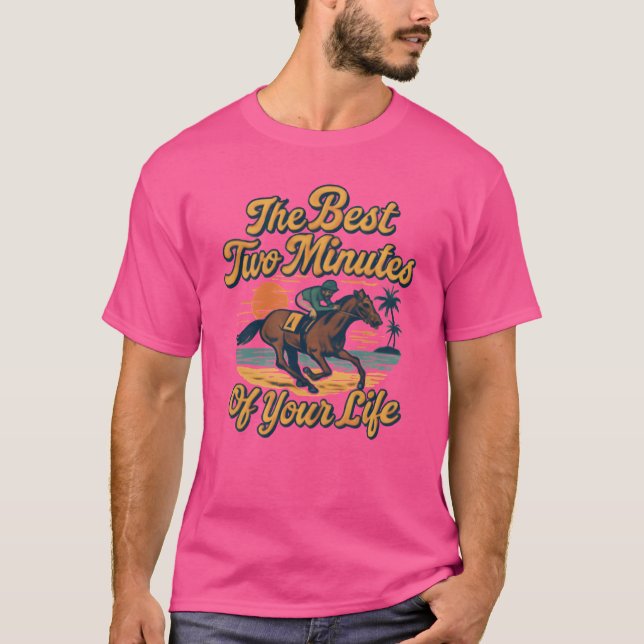 T-shirt Les Deux Minutes De Votre Vie Cheval Racinghors g (Devant)