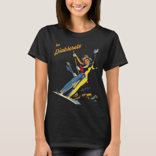 T-Shirt Les Diablerets Skieur Voyage Rétro