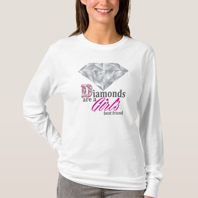 T-shirt Les diamants sont le meilleur ami d'une fille (Devant)