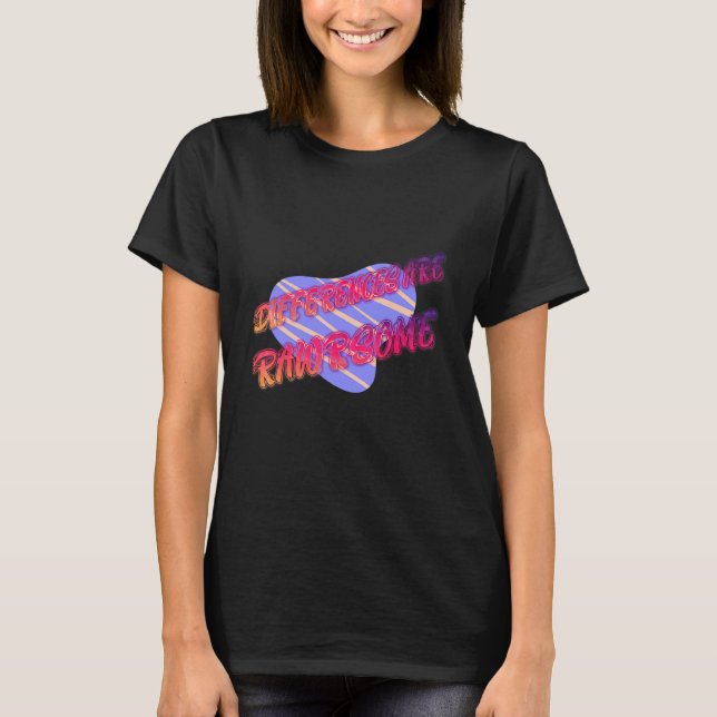 T-shirt Les différences sont Rawrsome Autisme (Devant)