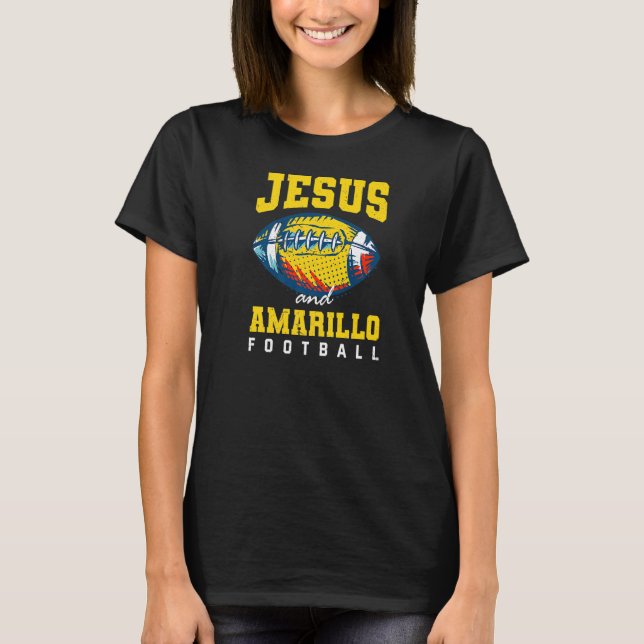 T-shirt Les Dimanche Sont Pour Jesus Et Amarillo Football  (Devant)