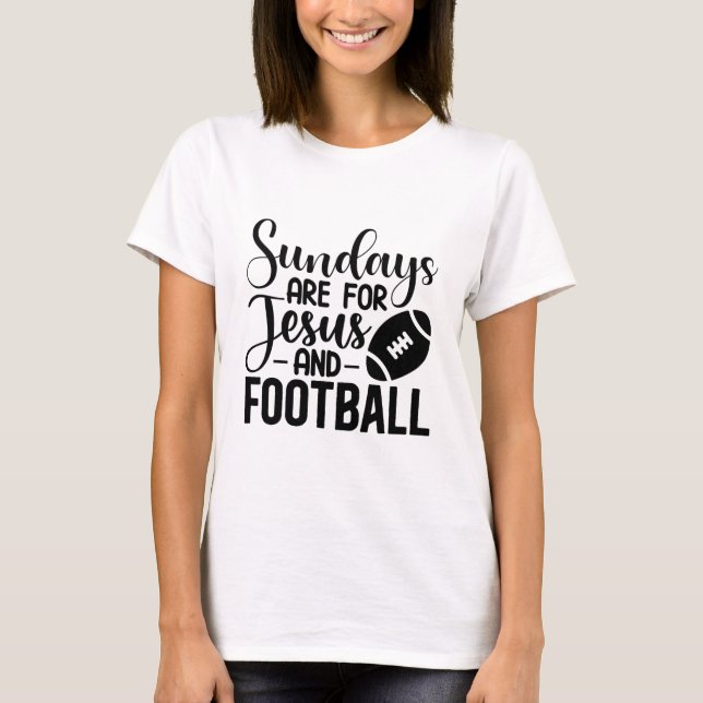 T-shirt Les Dimanche Sont Pour Jésus Et Le Football (Devant)