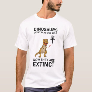 T-shirt les dinosaures ne jouaient pas au golf sur disque