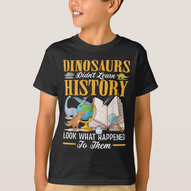 T-shirt Les dinosaures n'ont pas appris l'histoire de reto (Devant)