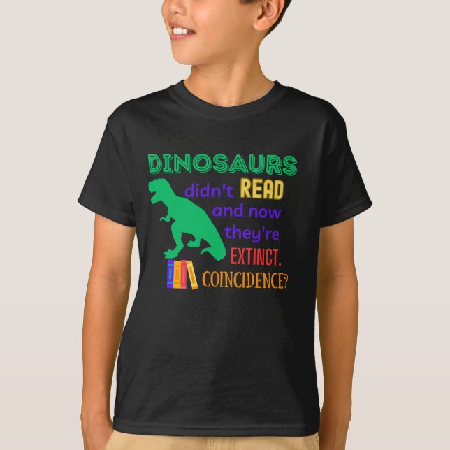 T-shirt "Les dinosaures n'ont pas lu" Read-A-Thon (Devant)