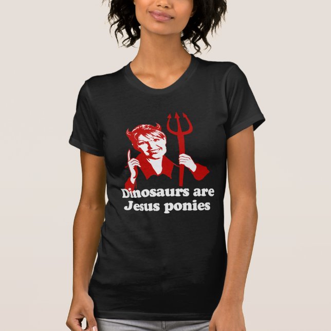 T-shirt Les dinosaures sont des poneys de Jésus (Devant)