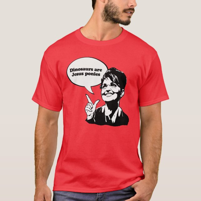 T-shirt Les dinosaures sont des poneys de Jésus (Devant)