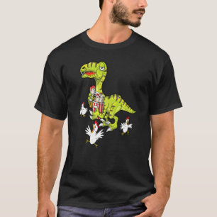 T-shirt Les dinosaures vélociraptors adorent le poulet fri