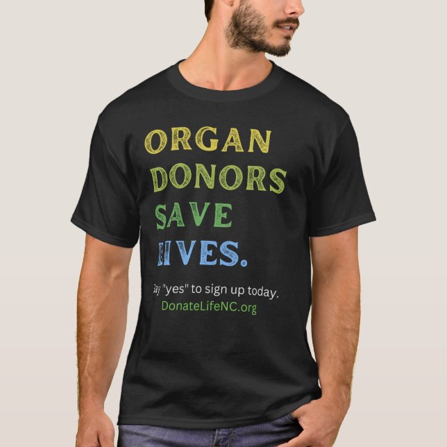 T-SHIRT LES DONATEURS D'ORGES SAUVENT DES VIES—LES NOIRS D (Devant)