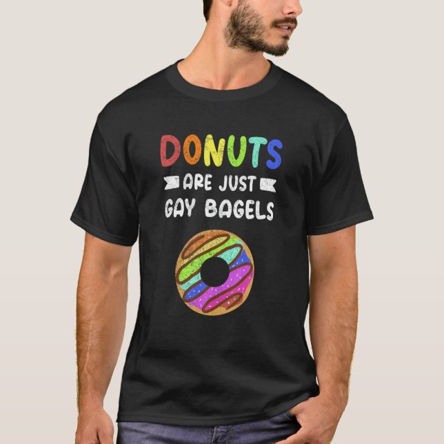 T-shirt Les Donuts Sont Juste Des Bagels Gay Pride Gay Don (Devant)