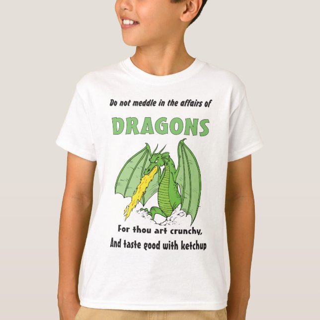 T-shirt Les dragons ne se mêlent pas dans leurs affaires (Devant)