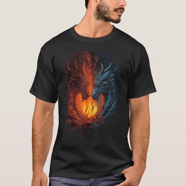 T-shirt Les Dragons Se Font Face (Devant)