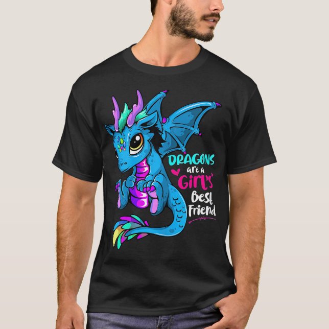 T-shirt Les dragons sont les meilleures amies pour les fem (Devant)