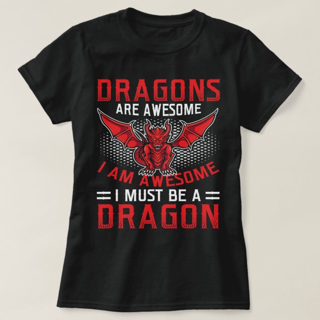 T-shirt Les Dragons Sont Un Imaginaire Amusant Un Dragon L (Design devant)
