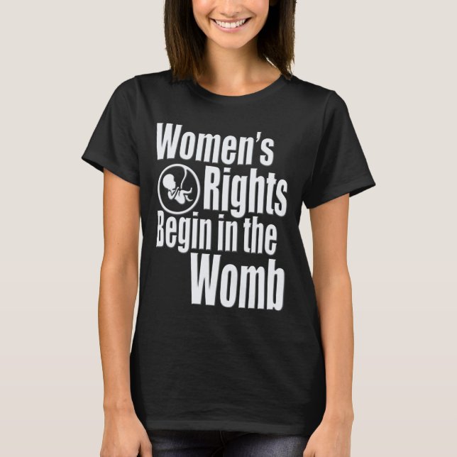 T-SHIRT LES DROITS DE LA FEMME COMMENCENT DANS L'UTÉRUS (Devant)