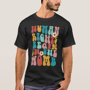 T-shirt Les Droits De L'Homme Anti-avortement Rétro Commen
