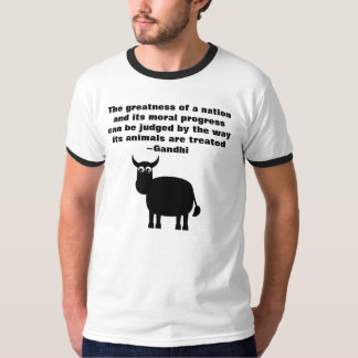 T-shirt Les droits des animaux de Gandhi citent Taureau