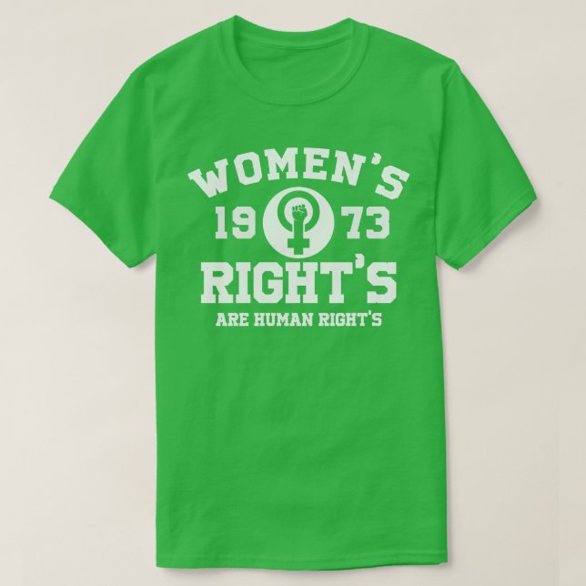 T-shirt Les droits des femmes sont des droits humains 1973 (Design devant)