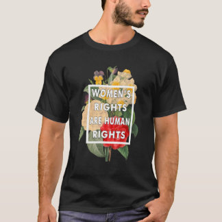 T-shirt Les droits des femmes sont droits humains Floral F