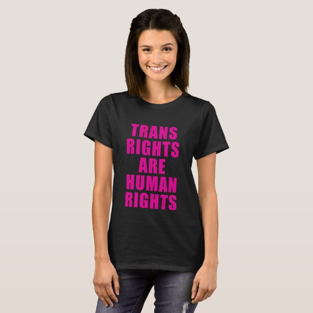 T-SHIRT LES DROITS TRANS SONT DES DROITS HUMAINS (Devant entier)