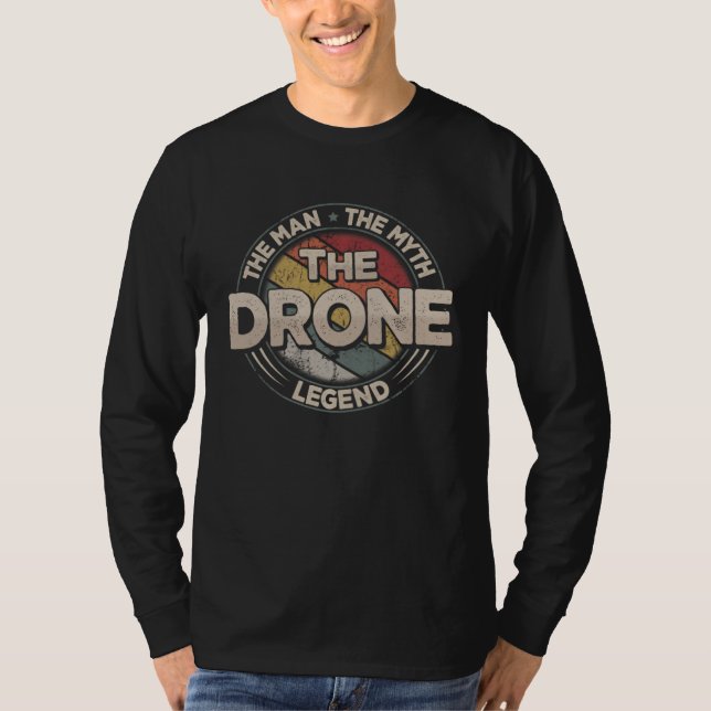 T-shirt Les drones volent légende rétro FPV hommes drone (Devant)