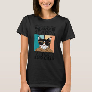 T-shirt Les durs ont des barbes des tatouages et des chats