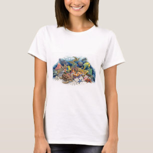 T-shirt Les eaux de corail avec les poissons tropicaux