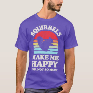 T-shirt Les écureuils me rendent heureux Sunset Retro pour