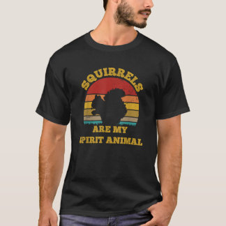 T-shirt Les écureuils sont mon esprit Animal Retro Sunset