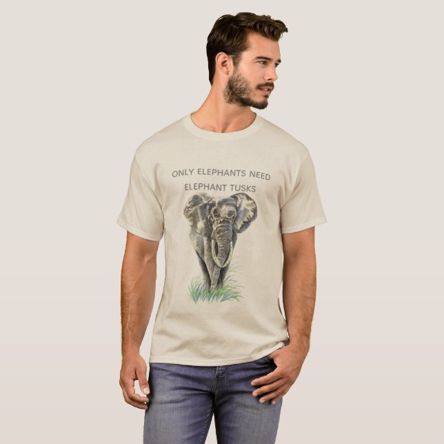T-shirt Les éléphants seuls ont besoin de défenses des élé (Devant entier)