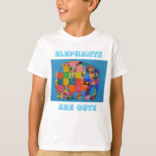 T-shirt Les éléphants sont mignons blancs