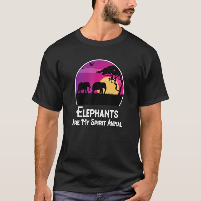 T-shirt Les éléphants sont mon esprit Animal Elephant (Devant)