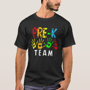 T-shirt Les empreintes de l'équipe Pré K Retourner à l'éco