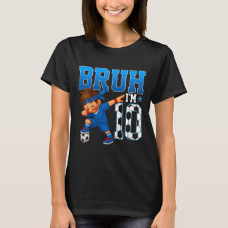 T-shirt Les enfants bruh j'ai 10 ans Football 10e annivers