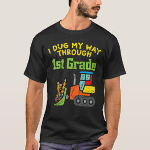 T-shirt Les Enfants Bulldozer Creusés Jusqu'À 1ère Année D