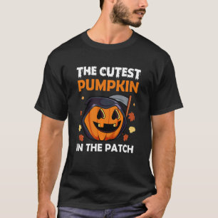 T-shirt Les Enfants Citrouille Dans Le Patch Lazy Hallowee