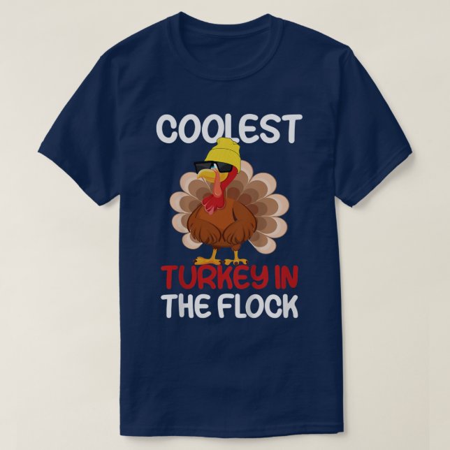 T-shirt Les Enfants Coolent La Turquie Dans Le Flock Drôle (Design devant)