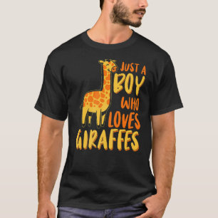 T-shirt Les Enfants Cute Giraffe Juste Un Garçon Qui Aime 