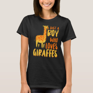 T-shirt Les Enfants Cute Giraffe Juste Un Garçon Qui Aime 