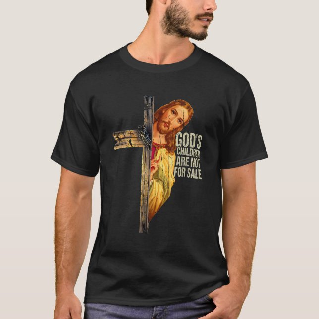 T-shirt Les Enfants De Dieu Ne Sont Pas À Vendre Croix Jés (Devant)