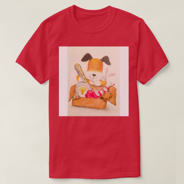 T-shirt Les enfants enferment le chien (Design devant)