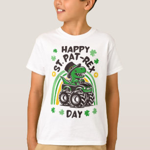 T-shirt Les enfants heureux St Pat Trex Day Dino St Patric