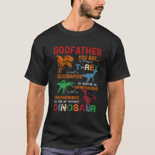 T-shirt Les Enfants Parrain Tu Es Mon Père Dinosaure Pré