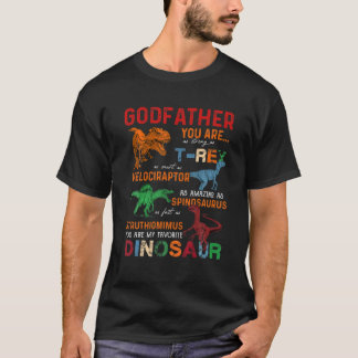 T-shirt Les Enfants Parrain Tu Es Mon Père Dinosaure Préfé