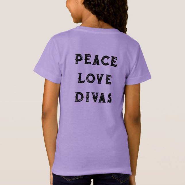 T-Shirt Les enfants PEACE LOVE DIVAS Blossom & Lilybug T-S (Dos)