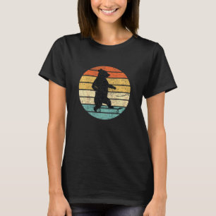 T-shirt Les Enfants Portent Sur Ski Retro Sunset